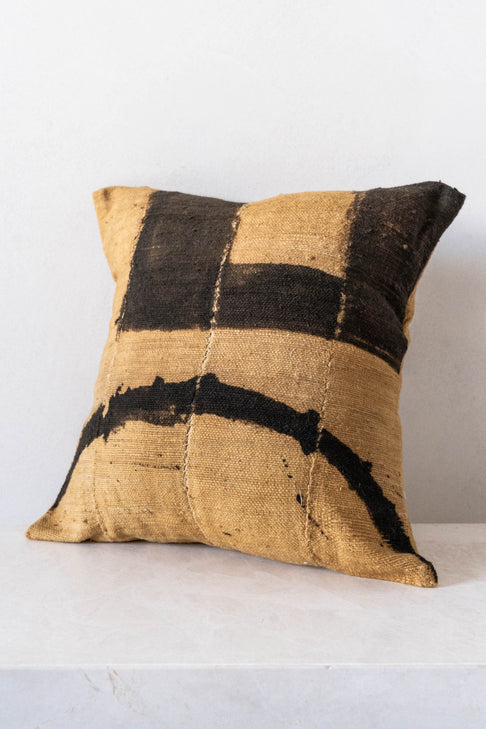 District Loom African Mud Cloth Pillow Cover by artist Kader Boly