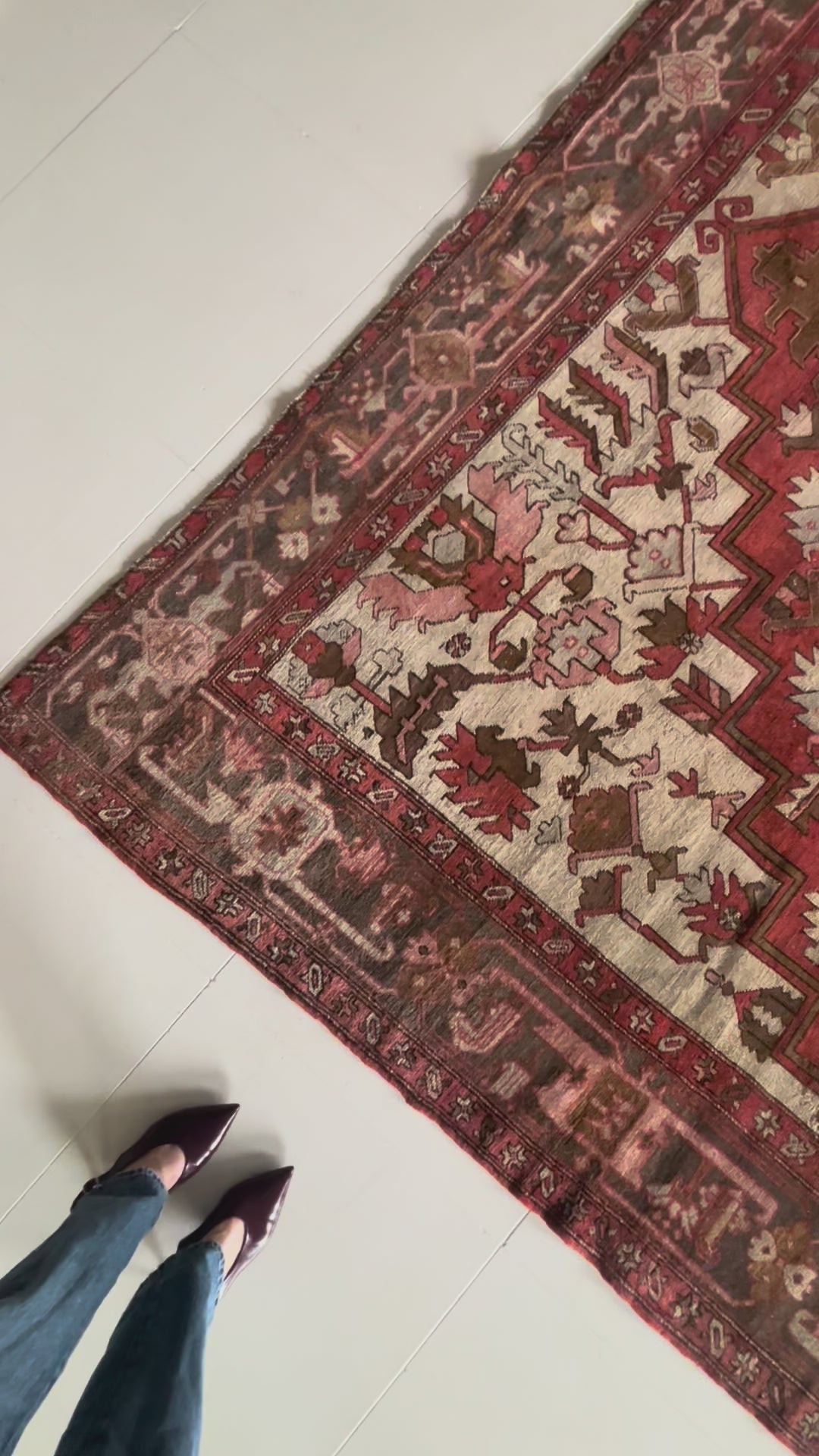 District Loom Vintage Serapi Area Rug Garnet