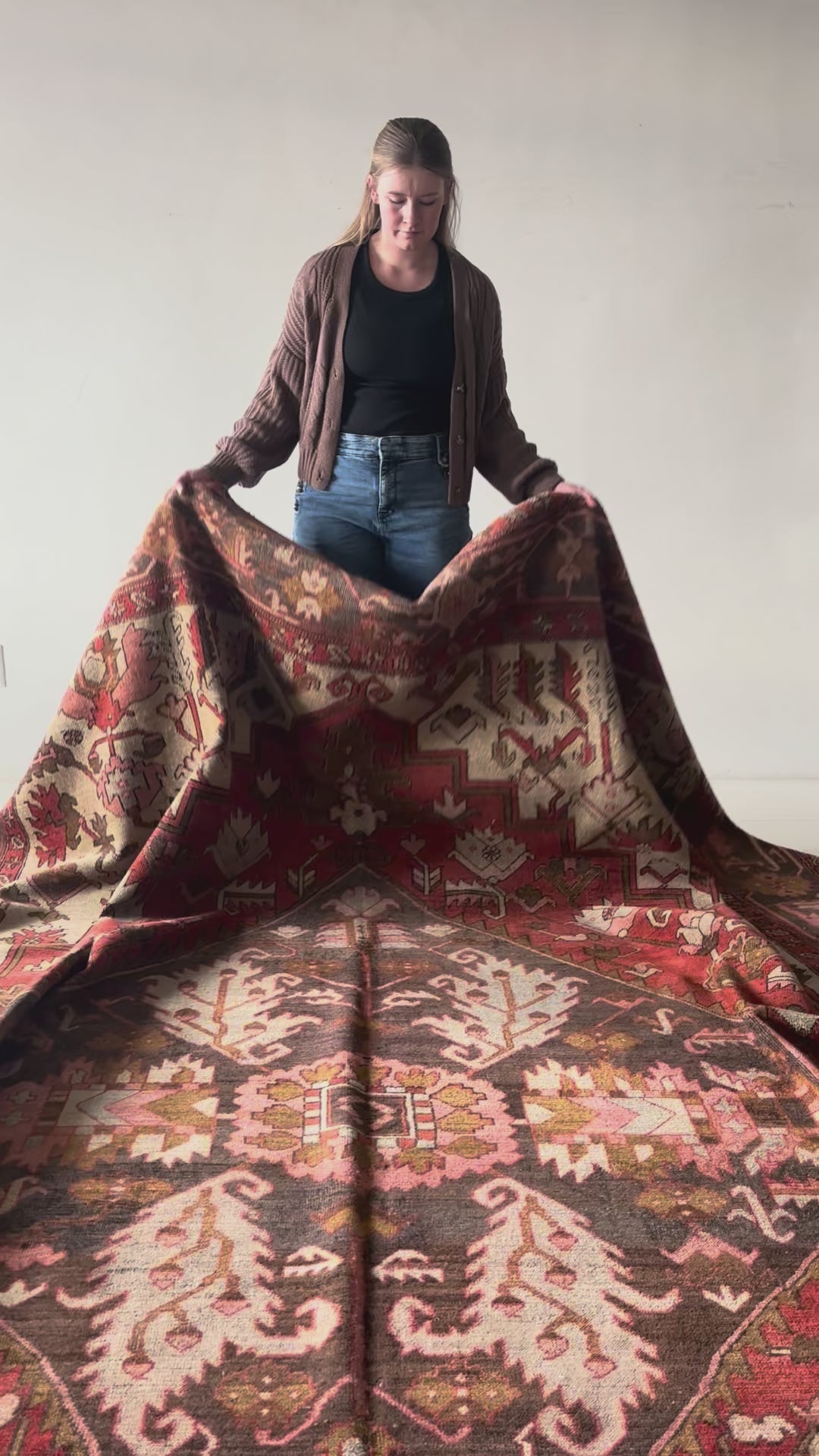 District Loom Vintage Serapi Area Rug Garnet