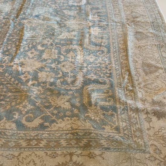 District Loom Antique Indian Agra area rug