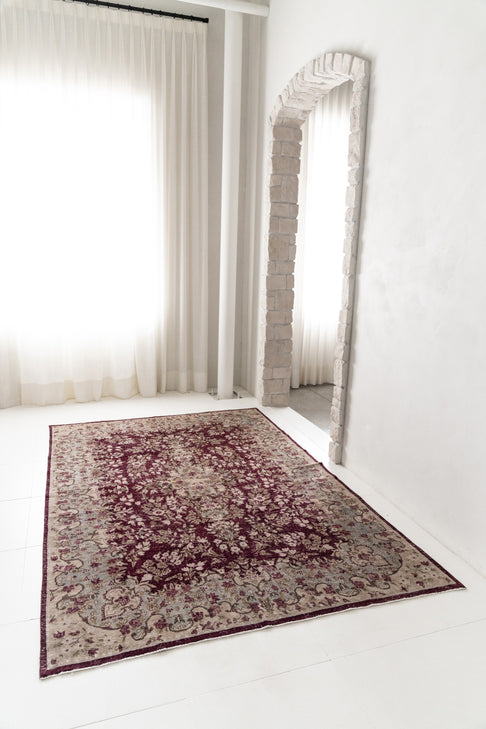 District Loom Vintage Kashan Area Rug Rhone