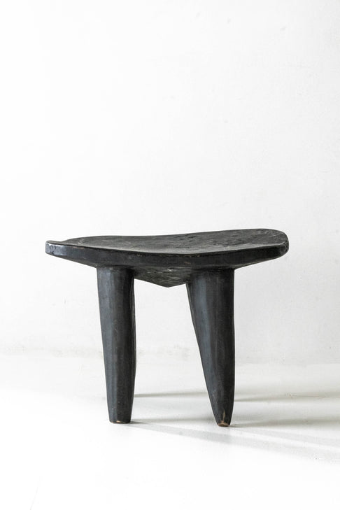District Loom Large Black African Senufo Stool