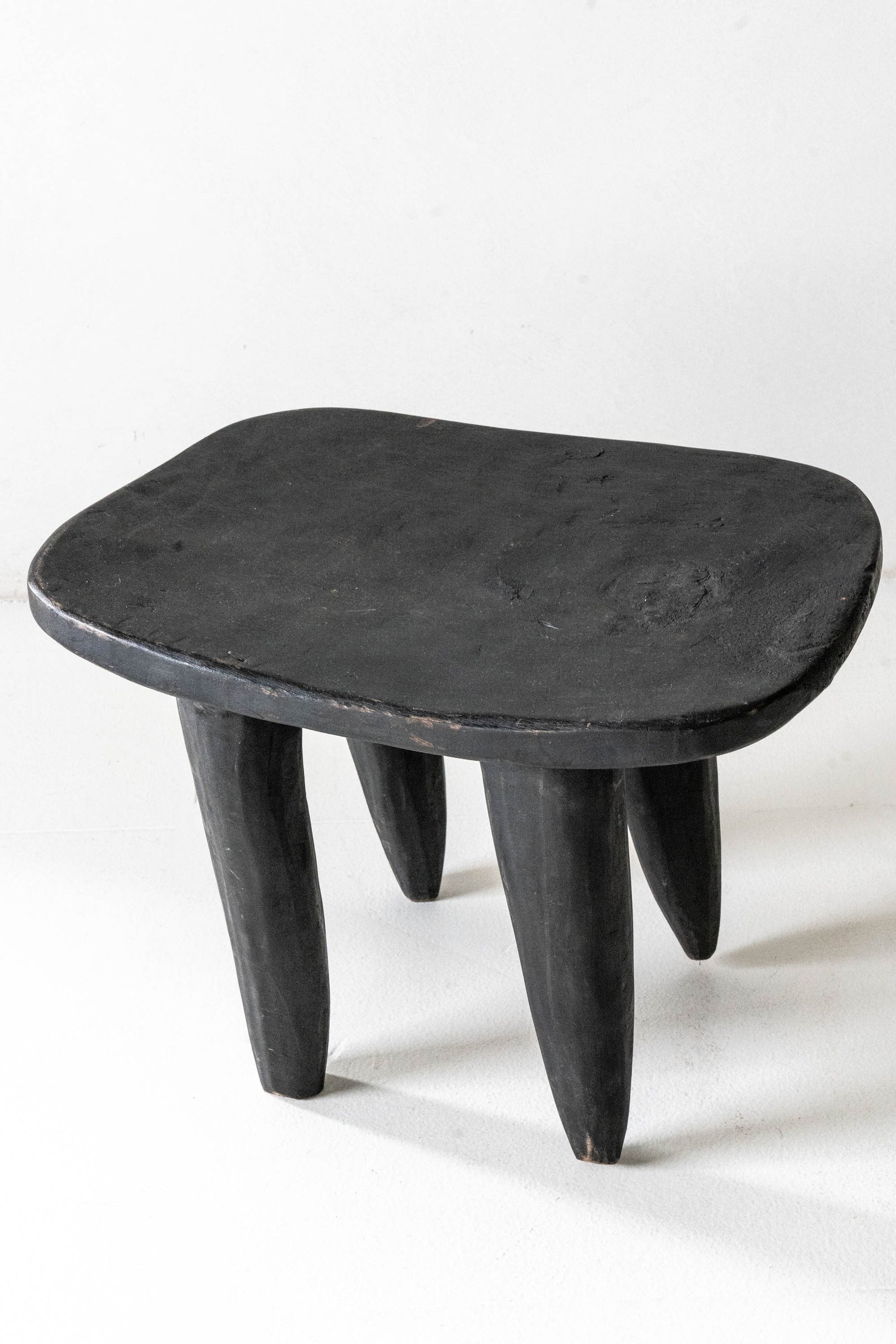 District Loom Large Black African Senufo Stool