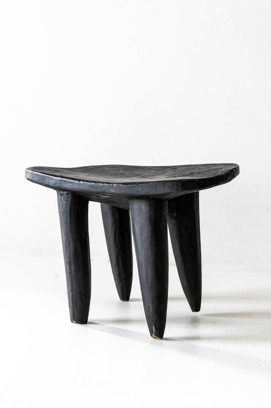 District Loom Large Black African Senufo Stool