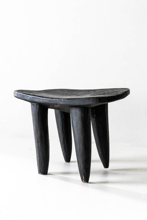 District Loom Large Black African Senufo Stool