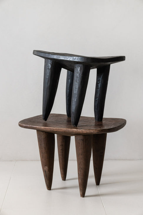 District Loom Furniture A unique oversized wooden African Senufo End Table/Stool