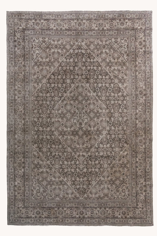 District Loom Vintage Tabriz Area Rug Smokey