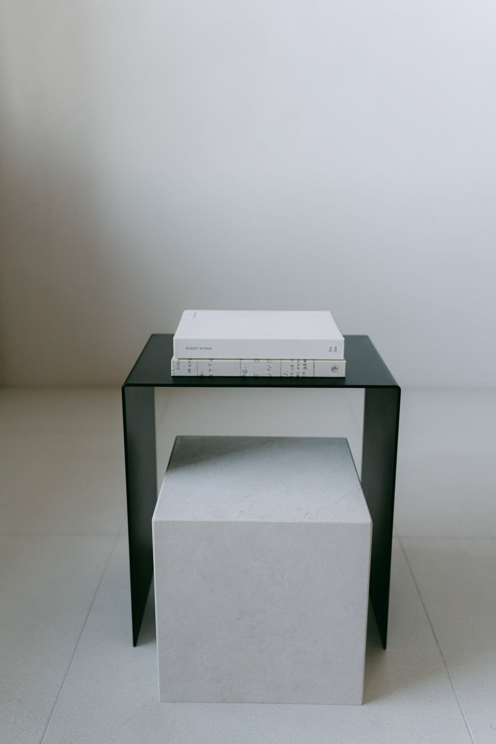 District Loom Furniture Cold rolled 3/8" steel powder coated matte black metal side table locally sourced and handcrafted to serve as a sustainable sculptural element in your home