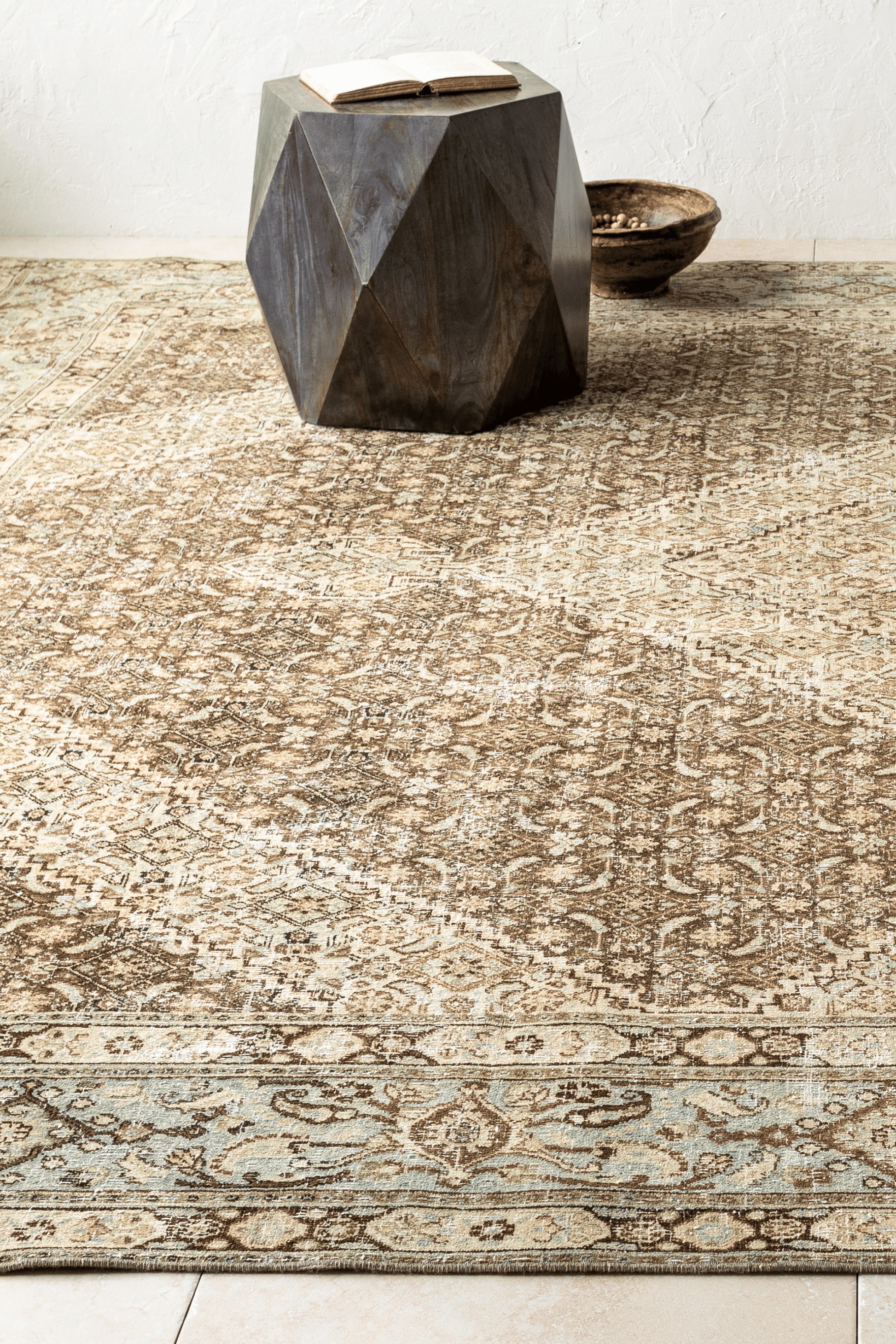 District Loom Vintage Persian Tabriz area rug Keene