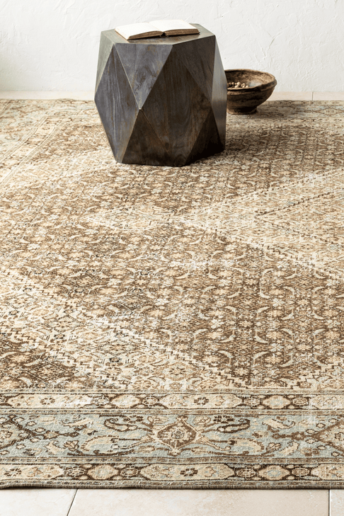 District Loom Vintage Persian Tabriz area rug Keene