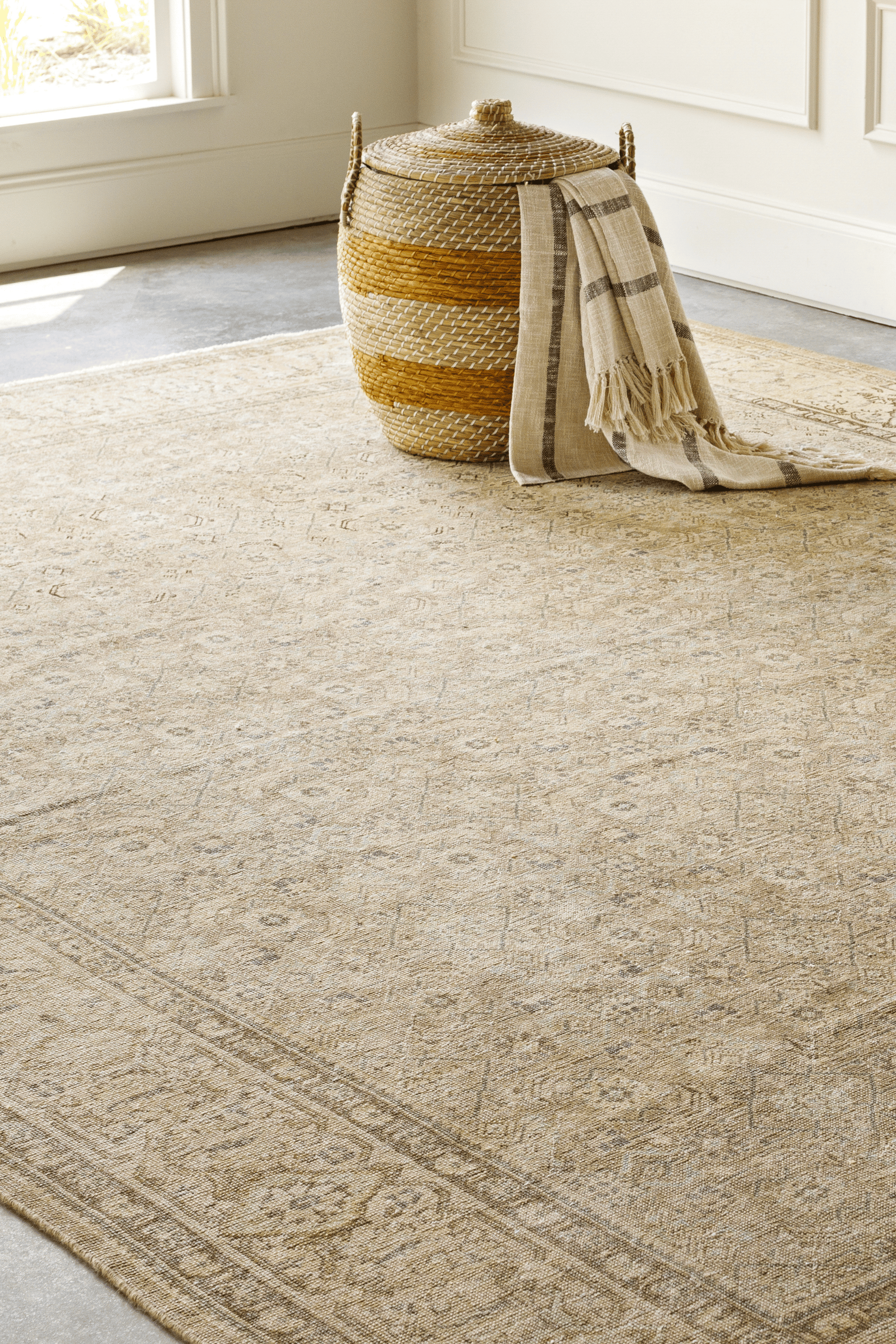 District Loom Semi Antique Persian Tabriz area rug Claude