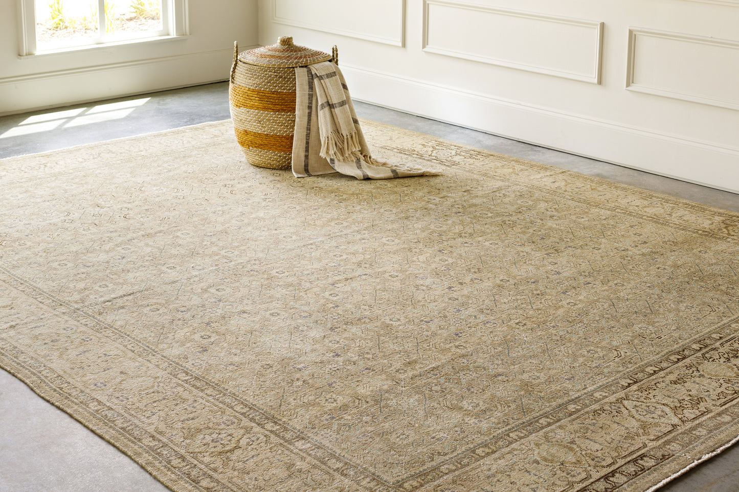 District Loom Semi Antique Persian Tabriz area rug Claude